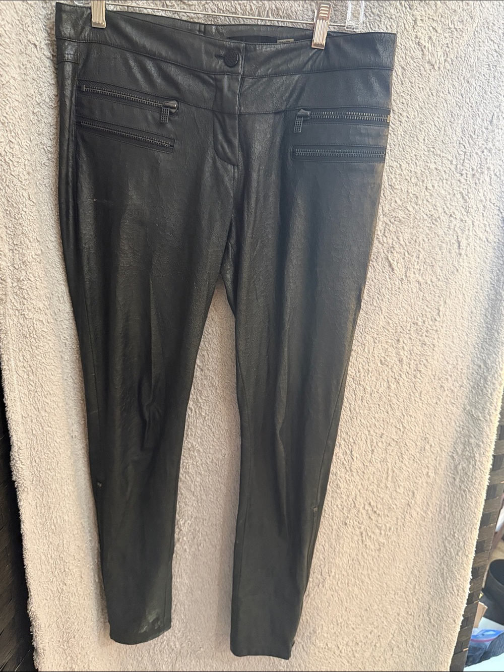 Kelly Wearstler Black Faux Leather Skinny Jeans